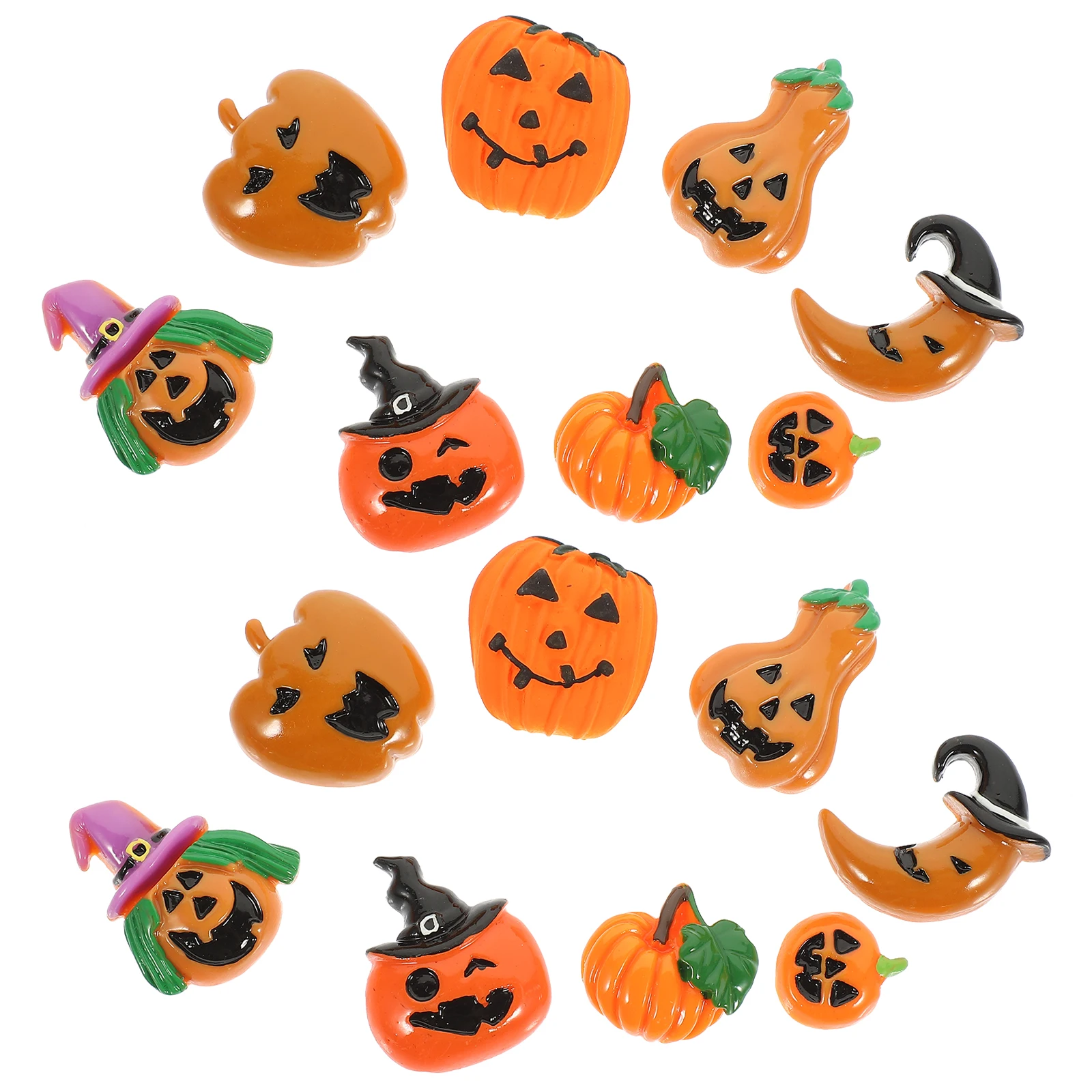 ชาร์มฟักทองฮาโลวีน 24 ชิ้น เรซิ่นแบบแบน สำหรับตกแต่งเคสมือถือ ทำเครื่องประดับ งานฝีมือ และสมุดภาพ