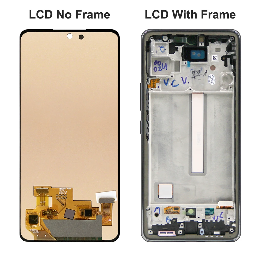 Super AMOLED A53 5G Display Screen with frame, for Samsung Galaxy A53 5G A536 A536B A536U Lcd Display Touch Screen Replacement