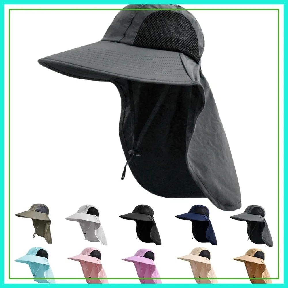 

Sun Hat for Men Women with Neck Flap, UPF 50+ UV Protective Hiking Fishing Hats, Wide Brim