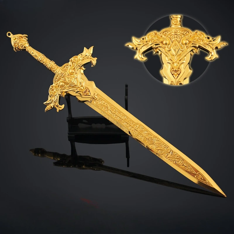 11.81in Film en TV Randapparatuur Yaochi Wit Licht Zwaard Oude Zwaard Model Metal Craft Desktop Collectible Ornament Jongen Speelgoed