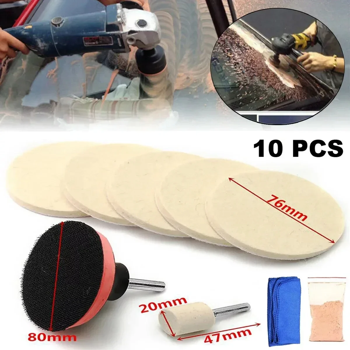 100g Cerium Oxide Glass Polishing Powder Kit For Auto Car Windows Scratch Remover Glass Polishing Kit Scratch Repair Tool