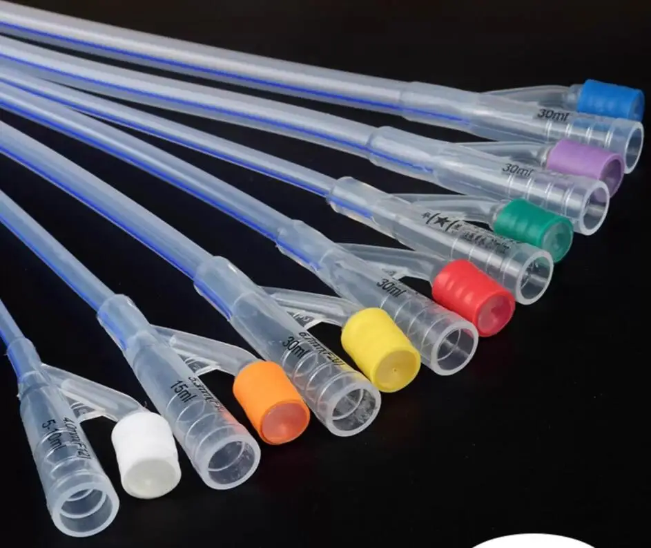 3 pcs Urine Catheter  Disposable Urethral Catheters Stretching 2Way 12/14/16/18/20/22Fr Silicone Foley Balloon