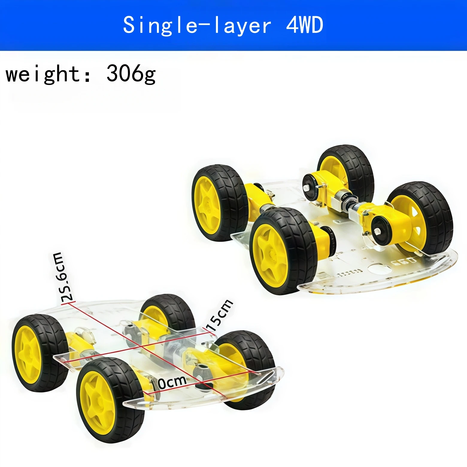 Intelligentes Auto-Chassis / Linienfinder-Auto / Roboter-Auto-Chassis / Geschwindigkeitsmessung / Batteriekasten-Lieferung 2 4WD-Auto – Detail 7