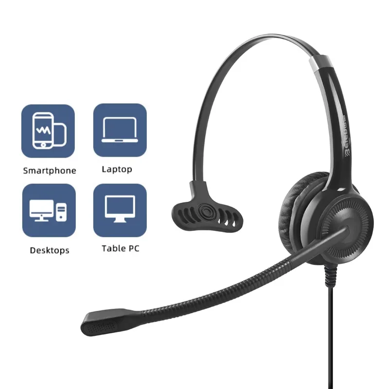 CS11 Wired Headset,Noise Cancelling Headphone With Controller,Suitable for PC/Phone/Laptop/Home office,Earphone of Operator