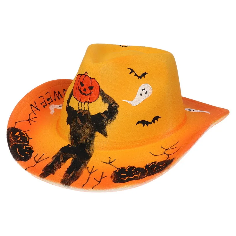 Halloween Hat Party Color Dance Performance Hat New Skull Print Hat