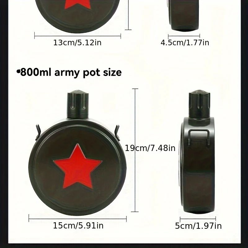 Stainless Steel Hip Flask SUS304 Military Water Wine Canteen Army Green Red Star Flask Alcohol Bottle Outdoor Camping Hiking