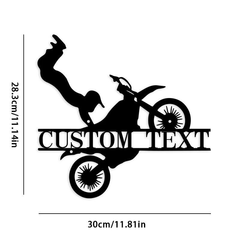 Customizable Metal Motocross Wall Art - Personalized Name Sign, Durable Weatherproof Finish, Ideal for Indoor & Outdoor Decor