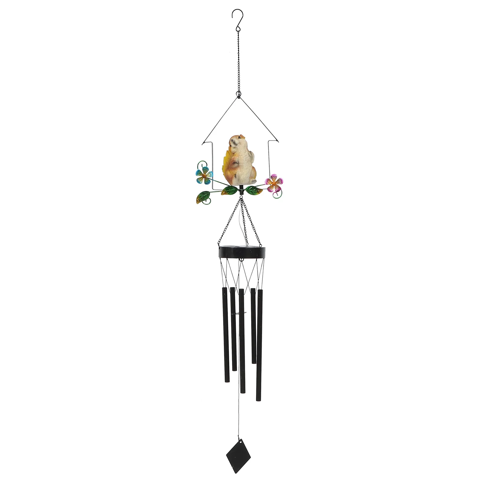 

Squirrel Solar Wind Chime Hanging Decor Solar Charging Durable Outdoor Pendant Bell Adorn