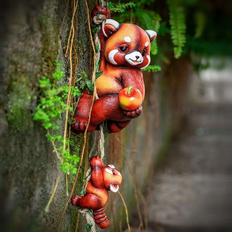 Cute Mother and Child Bear Wall Hanging Outdoor Garden Balcony Homestay Landscaping Decoration Garden Kindergarten Climbing Tree