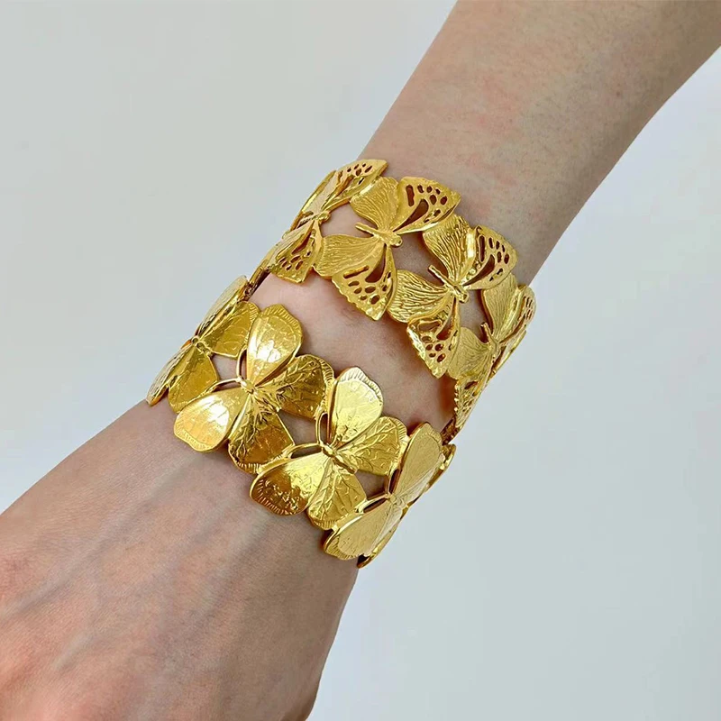 PRISCA | Stainless Steel Butterfly Bracelet for Women and Girl Fashion Italian Charm Accessories New Style