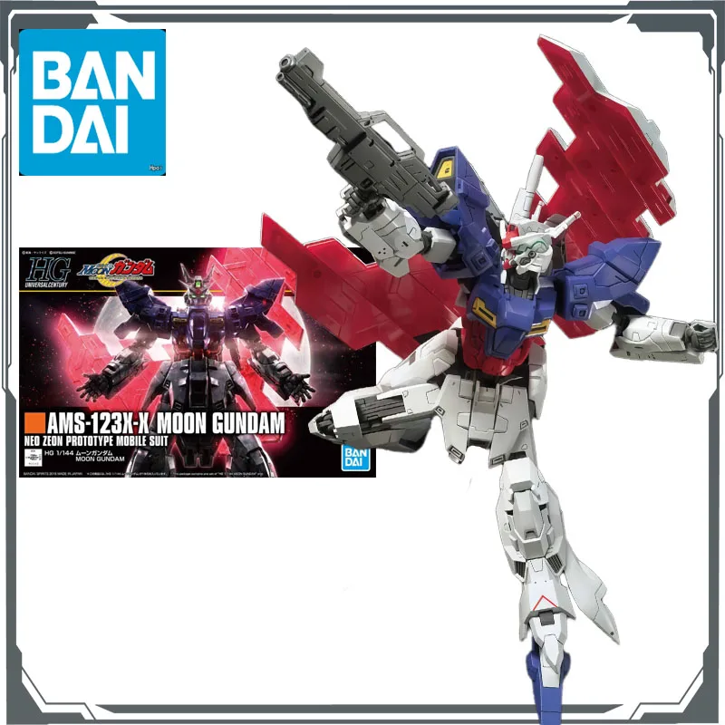 Bandai – KIT de modèles originaux GUNDAM HG AMS-123X - X Moon Gundam 1/144, figurine d'action Anime, modèle à assembler, jouets, modèles cadeaux pour garçons