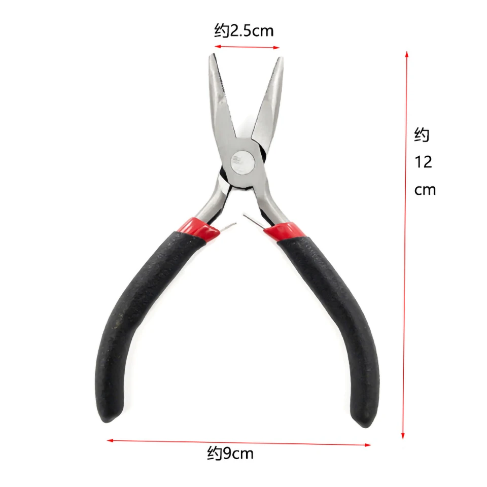 Threader Pulling Needle Micro Rings Loop Tool Stainless Steel Pliers Tip Plier Silicone Lined Micro Link Ring HairExtension Tool