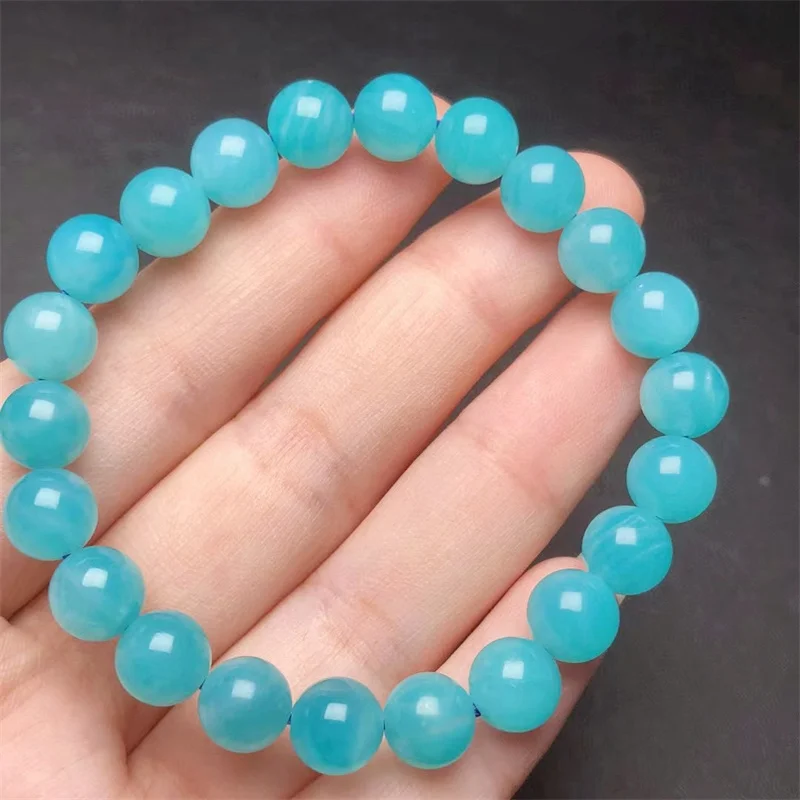 Natural Amazonite Bracelet Accessories Luxury Jewelry Quartz Crystal Stone Bangle 1pcs 8MM