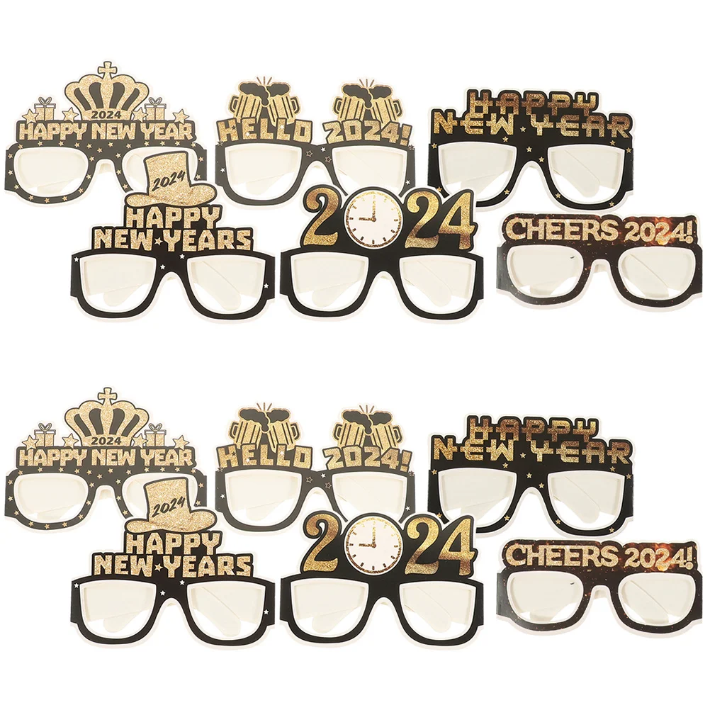 

12 Pcs Accessories New Year Glasses Party Sunglasses Adult Paper for Funny Photo Booth