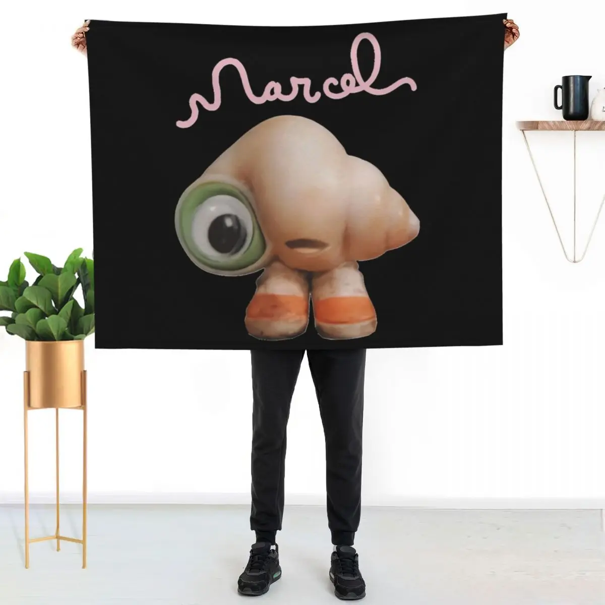

Marcel-the-Shell-with-Shoes-On-Live-Action-Classic-T-Shirt Throw Blanket Soft Sherpa Fleece Warm Blanket for Winter