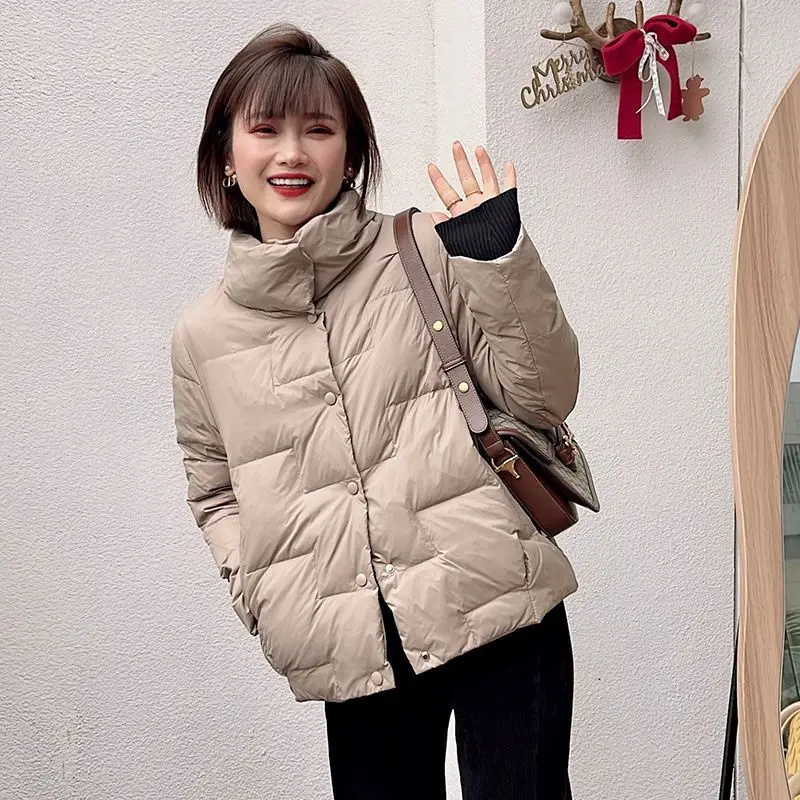2025 Spring and Autumn New Women's Down Jacket Casual High Neck Lightweight Jacket