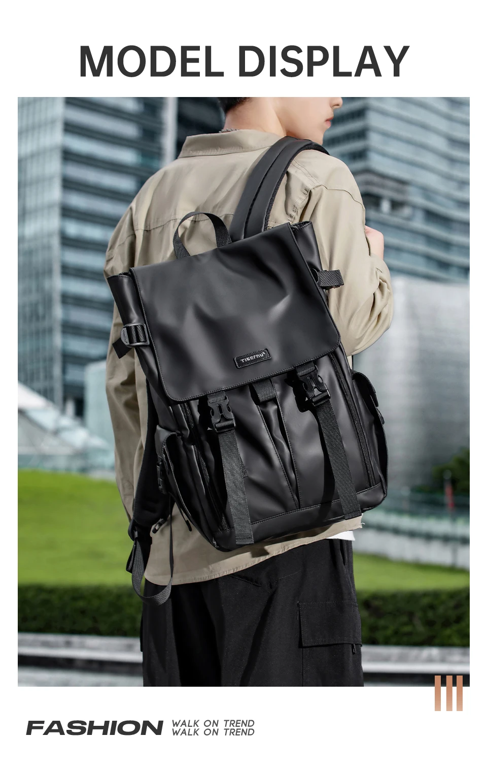 Tigernu Herren Rucksack Jugend Schulrucksäcke Mode Kabinenrucksack für Männer 15,6 Zoll Laptop Rucksäcke Reise Mochilas Rucksack – Detail 13