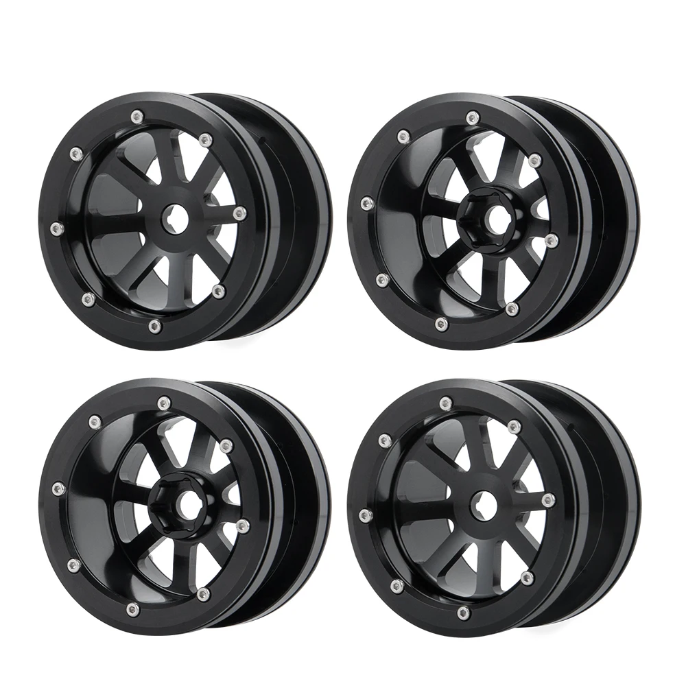 YEAHRUN 2.2 Inch Beadlock Wheel Rims Hubs for 1/10 RC Crawler Car Axial Wraith SCX10 RBX10 TRX6 Redcat BAJAREY 4WD Parts