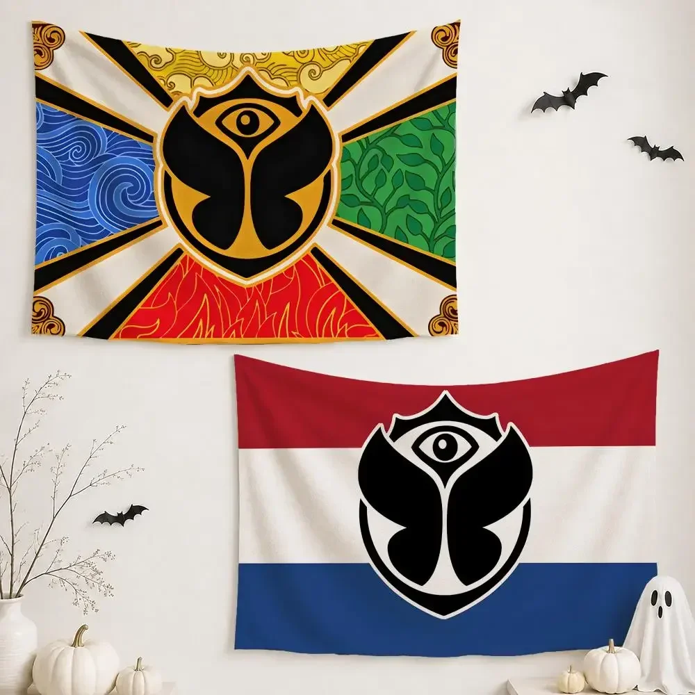 T-Tomorrowl Electronic Dance Festiva Tapestry Custom Living Bedroom Party Dormitory Interior Wall Bohemian Decora Attached Clip