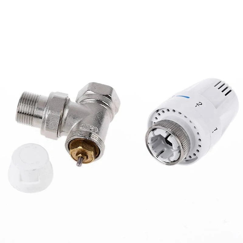 M11K-Automatic Thermostatic Radiator Control Valve G1/2 Inch Angle Valve For Floor Heating Copper Radiator