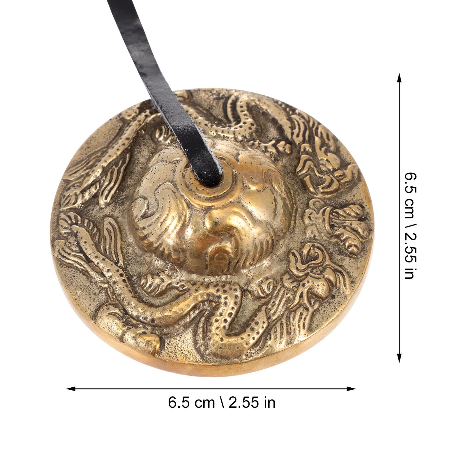 جرس الصنج النحاسي صغير الحجم بتصميم حزام خفيف الوزن لأداة قرع العلاج الصوتي للتأمل واليوجا #6