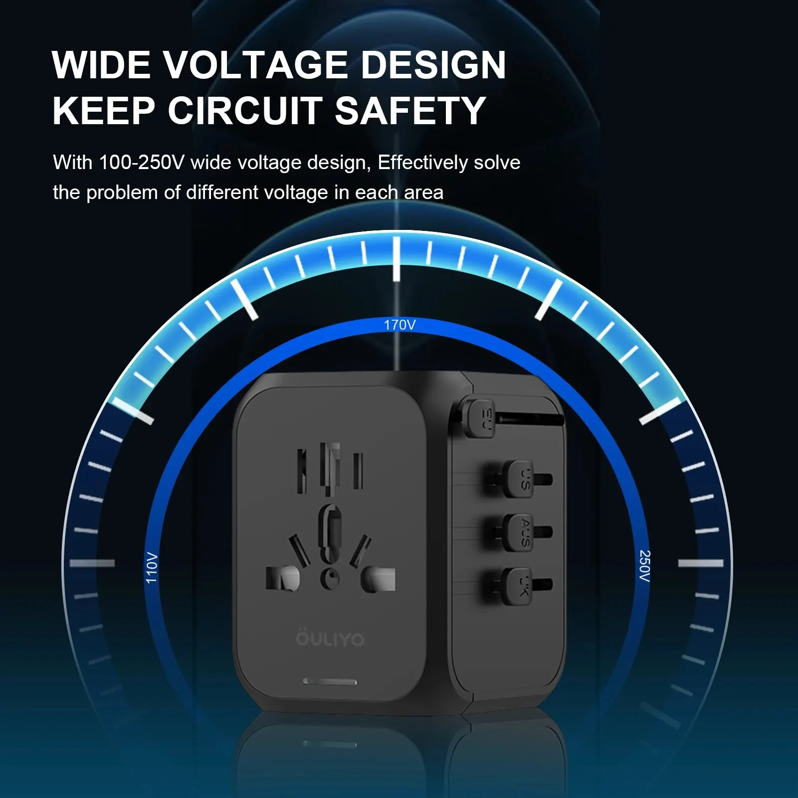 Global Adaptor Plug Socket Universal Travel Adapter Mobile Phones USB Quick Charger PD With 2USB And 2Type C