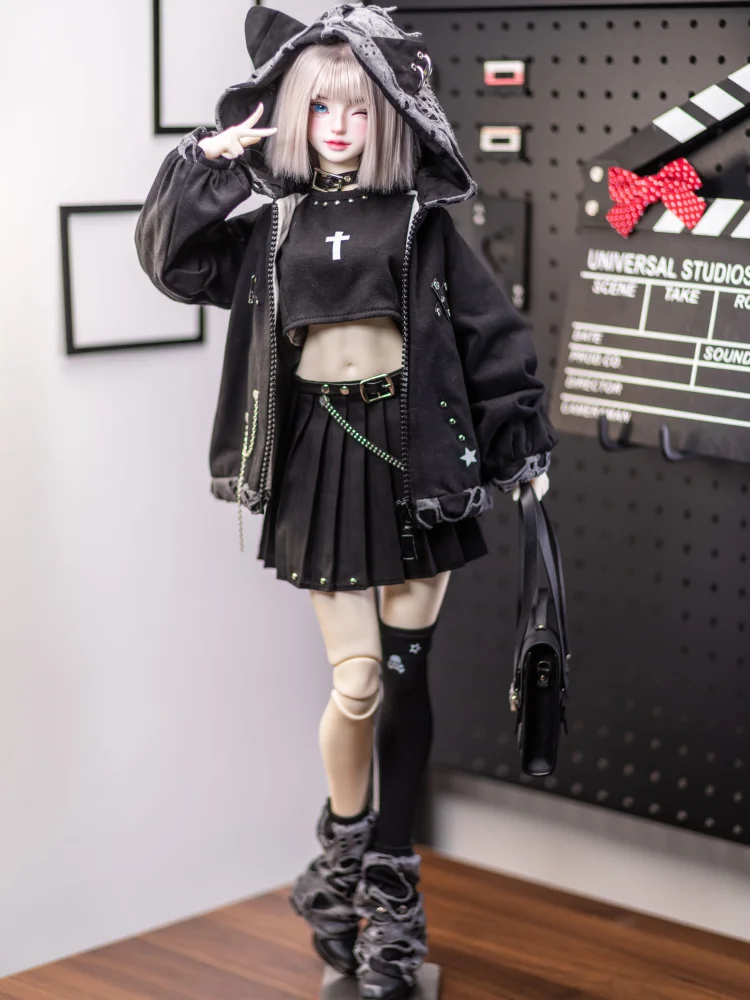 ชุดตุ๊กตา BJD สีฟ้าชมพู สำหรับตุ๊กตาขนาด 1/3 1/4 1/6 ชุดกระโปรง ชุดตุ๊กตา อุปกรณ์เสริมเสื้อผ้าตุ๊กตา ของขวัญ DIY (ไม่รวมตุ๊กตา)