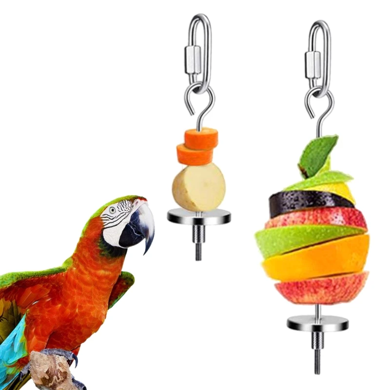 Bird Holder Parrot Stainless Steel Bowl Hanging Skewer for Lovebird