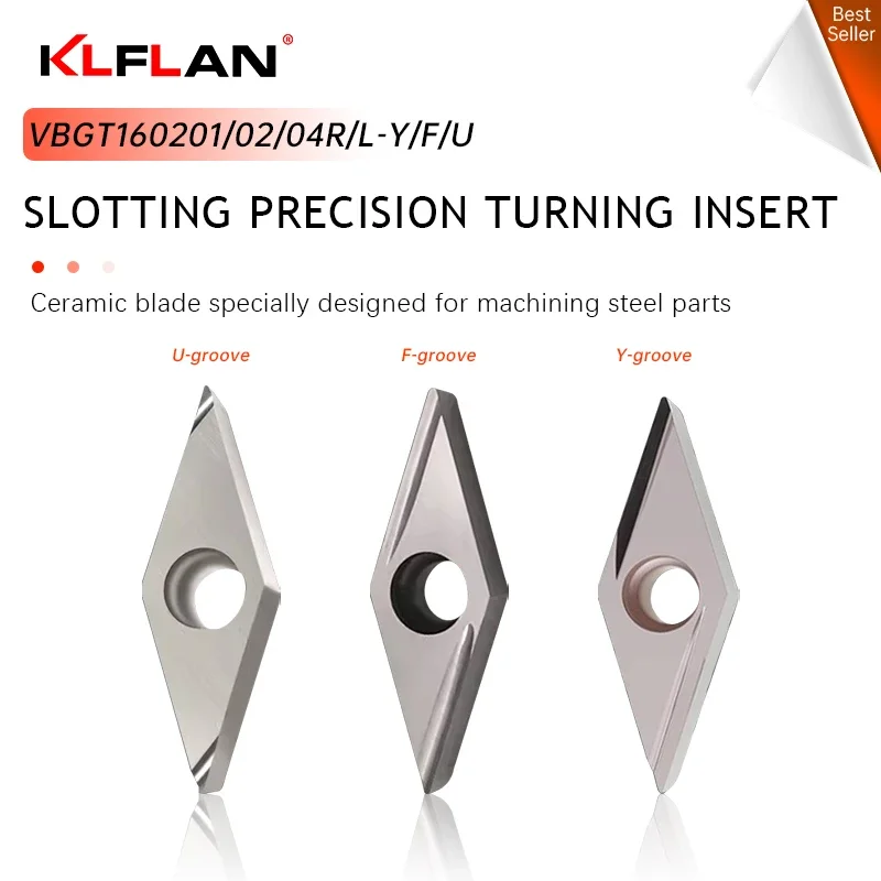 إدراجات سيراميك بلمسة نهائية ماسية VBGT160404 VBGT160402 VBGT16040201 إدراجات الحز للصلب والحديد الزهر #1