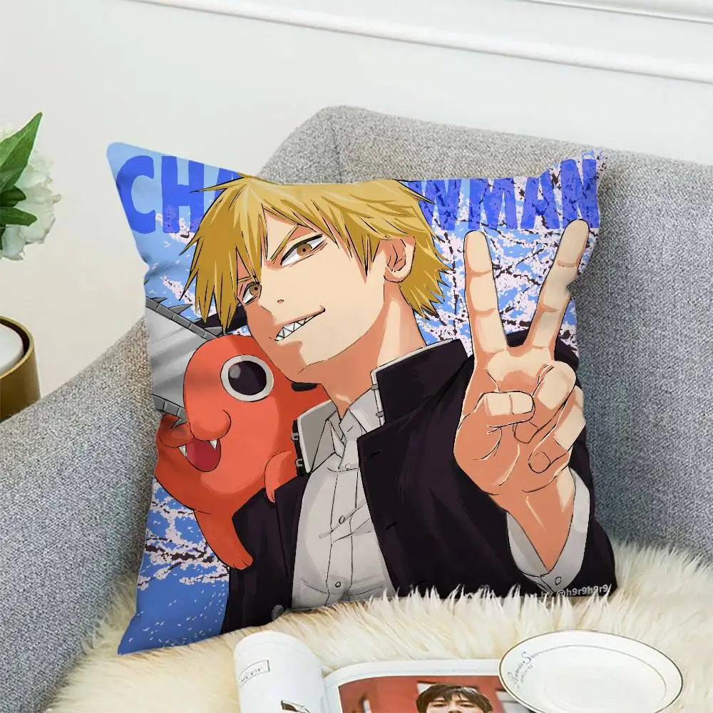 

Anime Chainsaw Man Pillow Case Pillowcase Double-Sided Printing Cushion Cover 45x45 Decorative Cushions Sofa Soft Home Decor Pil