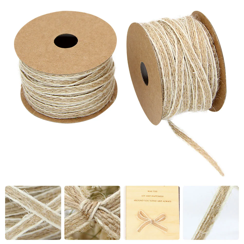 2 PCS Twine Christmas Decoration Natural Burlap Fabric Ribbon Fish Shredded Xmas