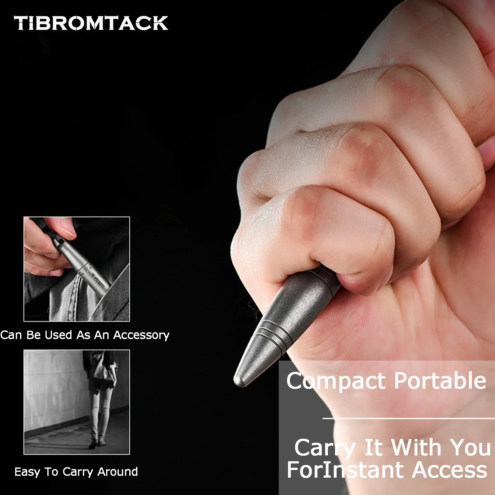 TIBROMTACK Pure Titanium Bolt Action Pen - 95mm/3.74in 27g Titanium Pen | Steel-Strength Pen for Signing & Calligraphy Practice