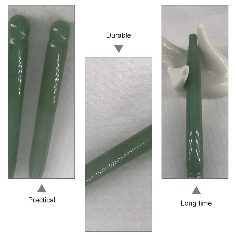 

Нефритовый массажный стержень из натурального материала, скребок Гуаша для лица, шеи, тела, массажная палочка, ролик для глаз, хрустальный массажер, скребок Гуаша
