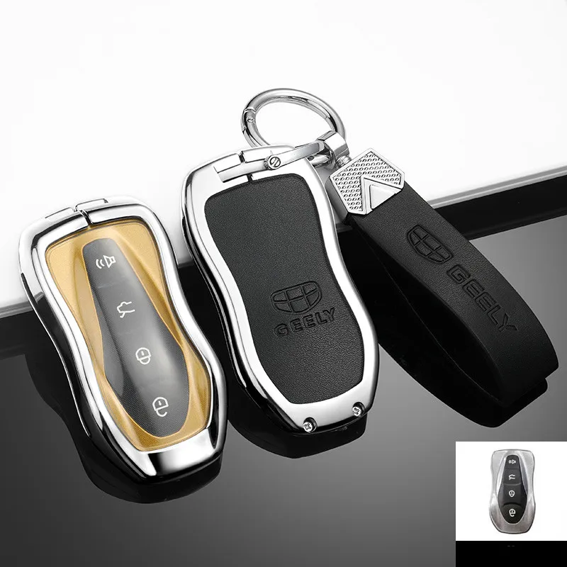 Alloy Remote Key Case Cover For Geely Smart FY11 Atlas Pro New Emgrand GS X6 SUV EC7 Tugella Xingy Boyue Pro Car Accessories