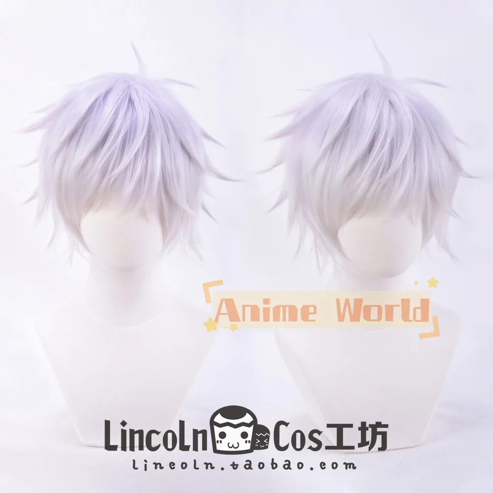 Anime Gojo Satoru Cosplay Wig Halloween Carnival Party Props Synthetic Hair Heat Resistant Fiber + Wig Cap
