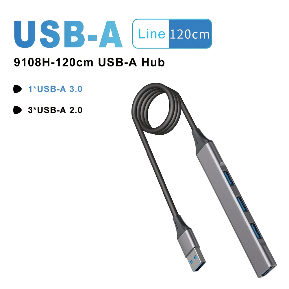 Getatek-Hub USB tipo C 3,0 OTG, 4 puertos, adaptador divisor múltiple, accesorios para portátil, Lenovo, Macbook Pro