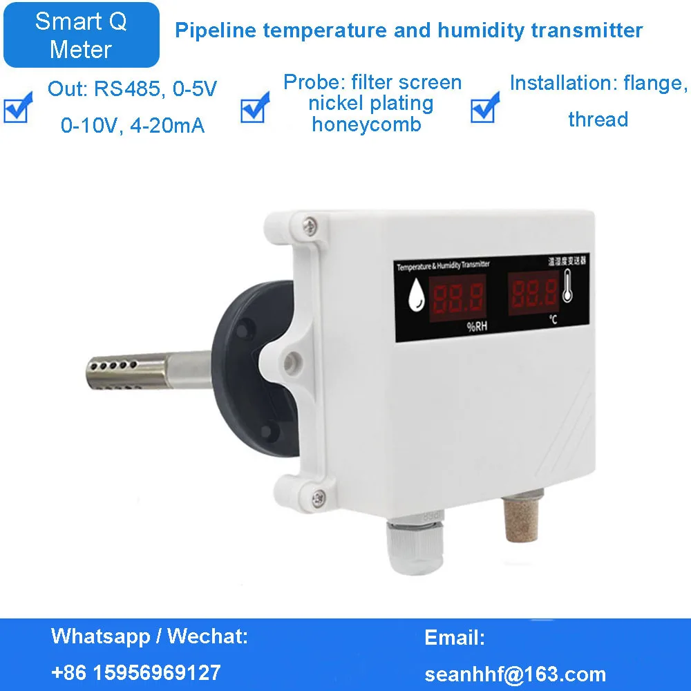 Imagem -05 - Transmissor de Temperatura e Umidade do Pipeline com Display Sensor de Duto de ar 420ma 010v Saída 05v