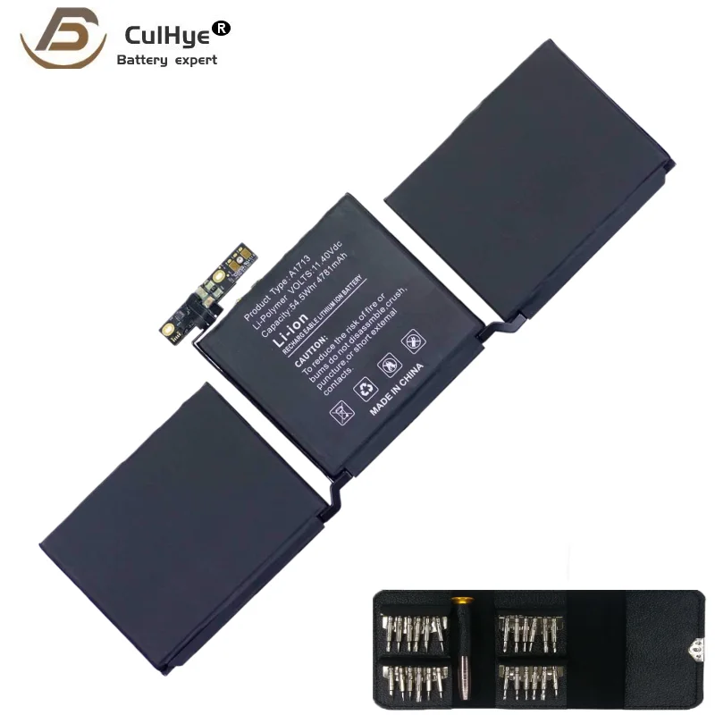 A1708 A1713 Battery Replacement Battery for A1708 MacBook Pro 13-inch (2016 2017 Years) EMC 2978 3164 11.4V 54.5Wh 4781mAh