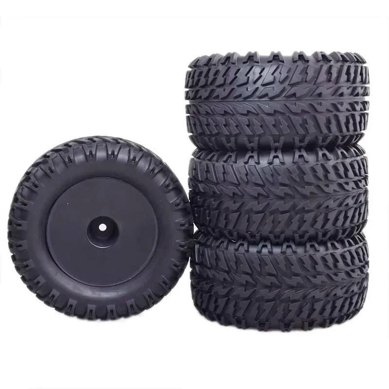 Pneu de roue en caoutchouc avec pied lager de 104mm de diamètre, 4 pièces, avec hexagone de 12mm, pour 1/16 MJX Hyper Go H16 16207 16208 16209 16210