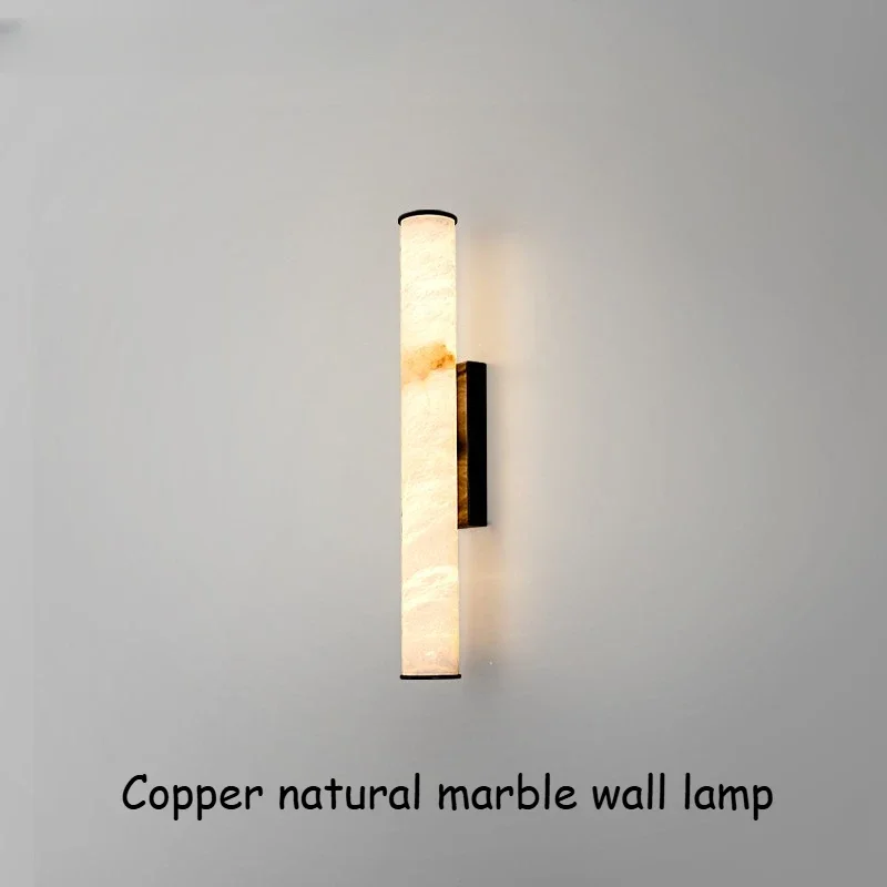 

American Luxury Marble Wall Lamp Modern Chinese Style Living Room Sconce Wall Lights Aisle Bedroom Decorative Home Led Lighting