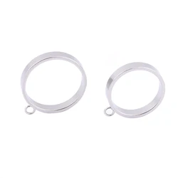 10pcs Stainless Steel Open Bezel Ring Blanks 12mm 14mm 16mm Hollow Cabochon Setting Trays For Diy Resin Jewelry Making