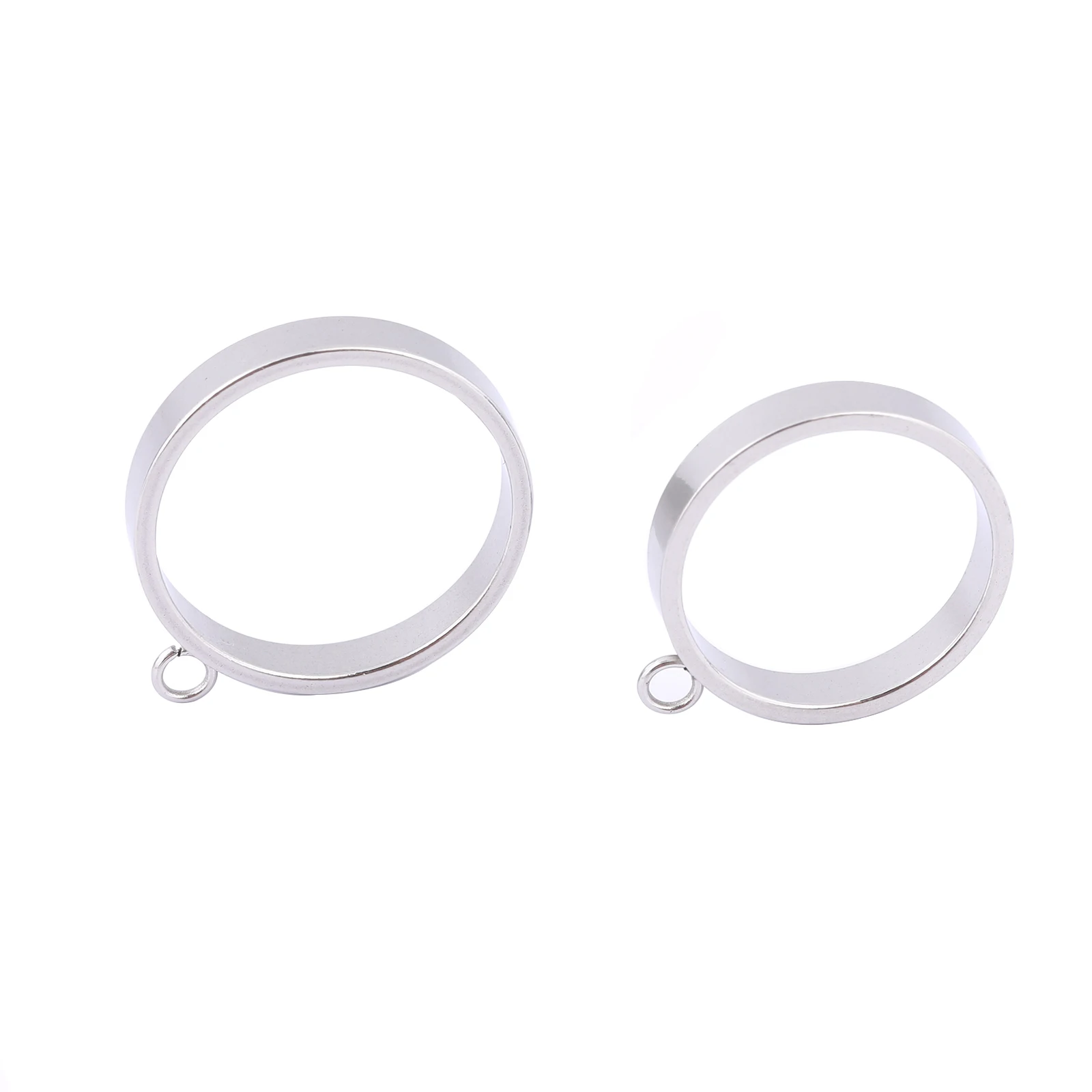10 sztuk otwarta ramka ze stali nierdzewnej pierścień wykroje 12mm 14mm 16mm Hollow Cabochon ustawienie tace dla majsterkowiczów biżuteria z żywicy