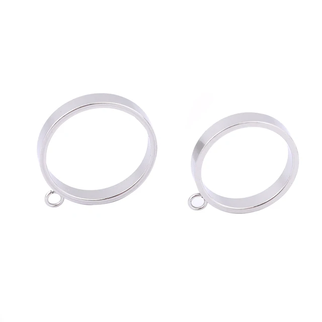10 sztuk otwarta ramka ze stali nierdzewnej pierścień wykroje 12mm 14mm 16mm Hollow Cabochon ustawienie tace dla majsterkowiczów biżuteria z żywicy