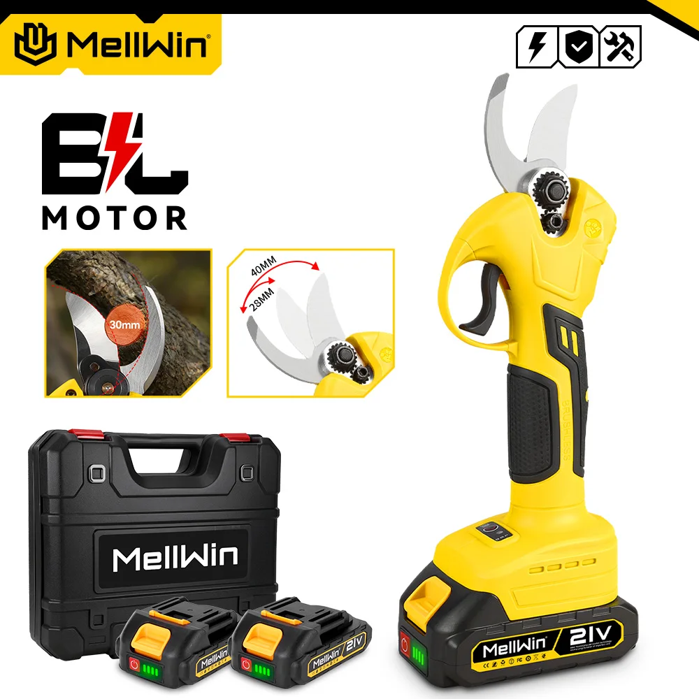 MELLWIN 30mm ciseaux de taille électriques sans brosse ciseaux de jardin électriques outil de taille d'arbres fruitiers pour Makita 18V batterie broche
