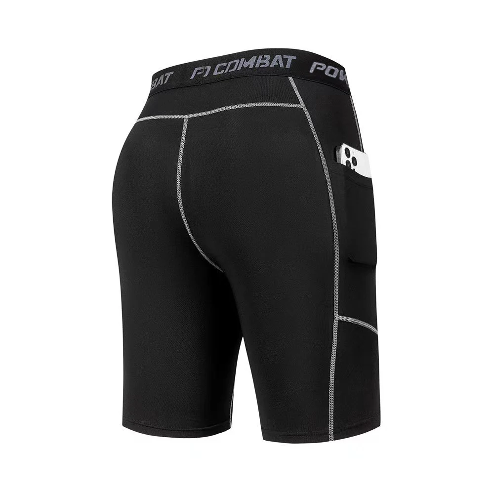 High Performance Men's Compression Shorts With Pocket - Quick Dry Breathable Stretchy Base Layer For Sports Gym