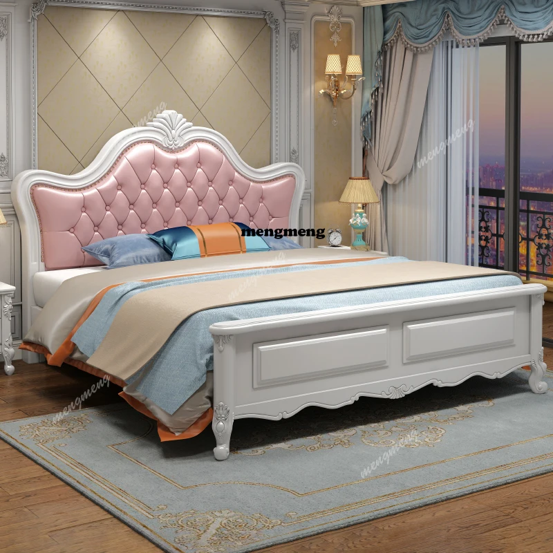 

Minimalist Modern Bed Aesthetics European Wedding Confortable Small Family Bed Apartment High Quality Frame Muebles Furniture