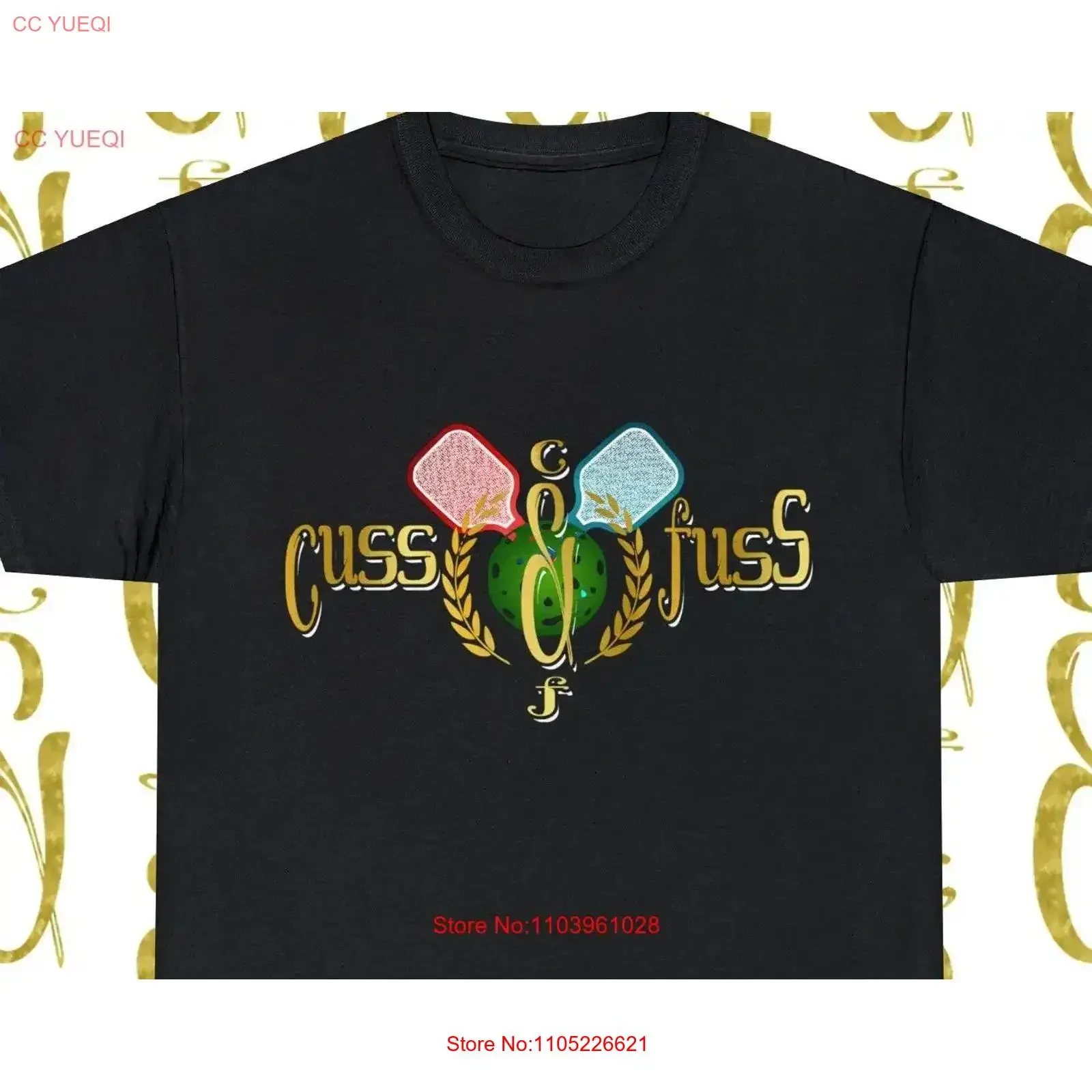 Cuss Fuss Pickleball Edition Heavy Cotton Soft Casual T Shirt Streetwear vintage Washed designer clothes fashion Stretched