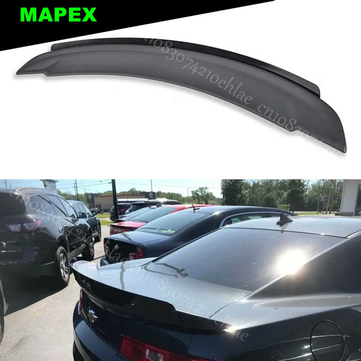 

Matte black Rear Wing Spoiler W/ Wickerbill Fits For Camaro ZL1 Style 2014-15