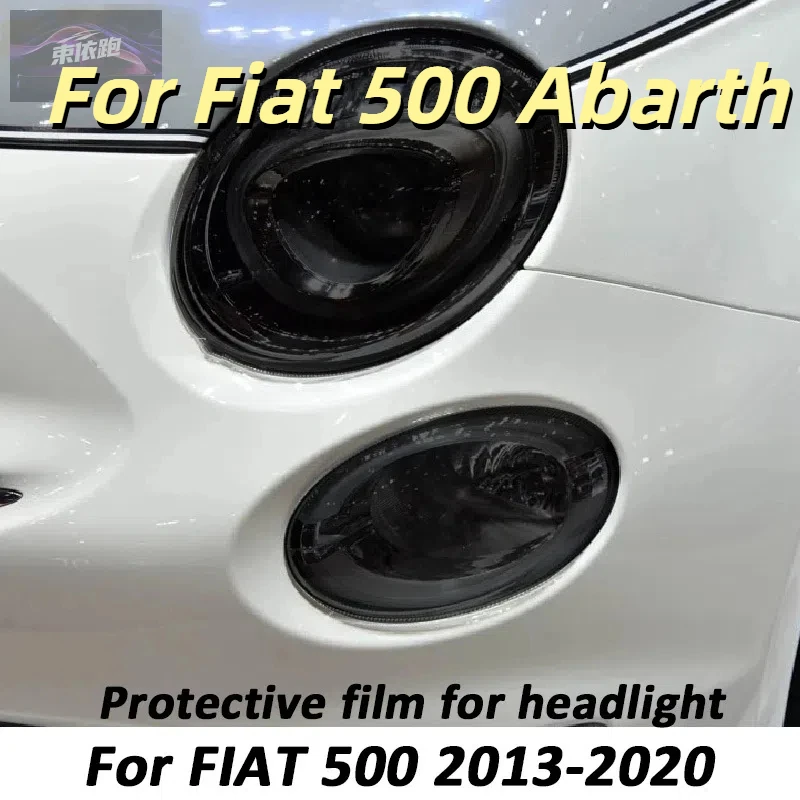 

Для Fiat 500 Abarth 2013-2020 автомобильные передние и задние фары защитная пленка против царапин черная прозрачная наклейка из ТПУ аксессуары