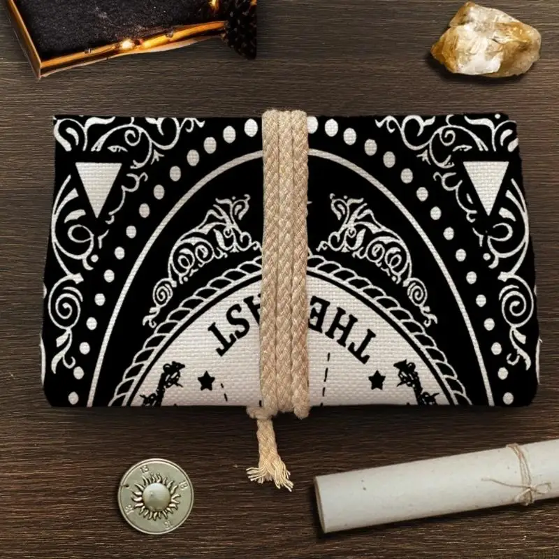 

M5TC Складные носители для карт Таро Поли льняной жирный принт защищают духовный инструмент